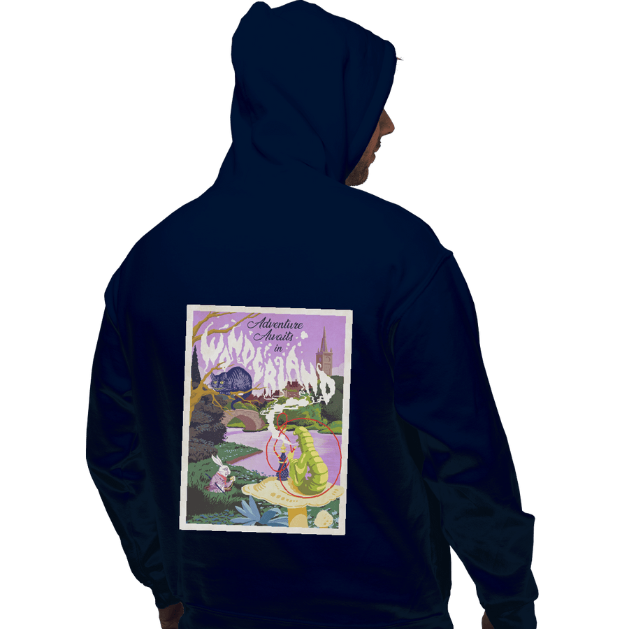 Shirts Pullover Hoodies, Unisex / Small / Navy Adventure Awaits In Wonderland
