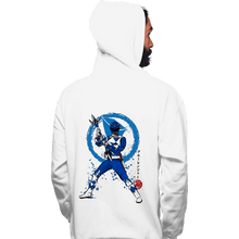 Load image into Gallery viewer, Shirts Pullover Hoodies, Unisex / Small / White Blue Ranger Sumi-e
