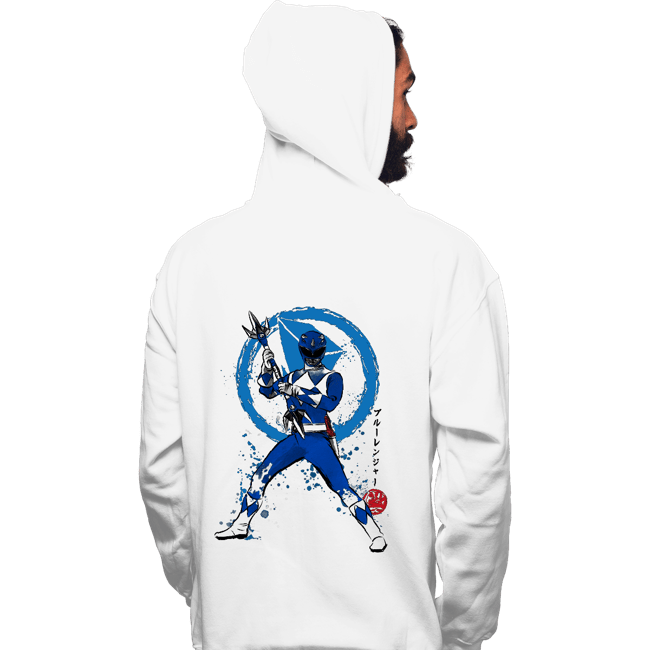 Shirts Pullover Hoodies, Unisex / Small / White Blue Ranger Sumi-e