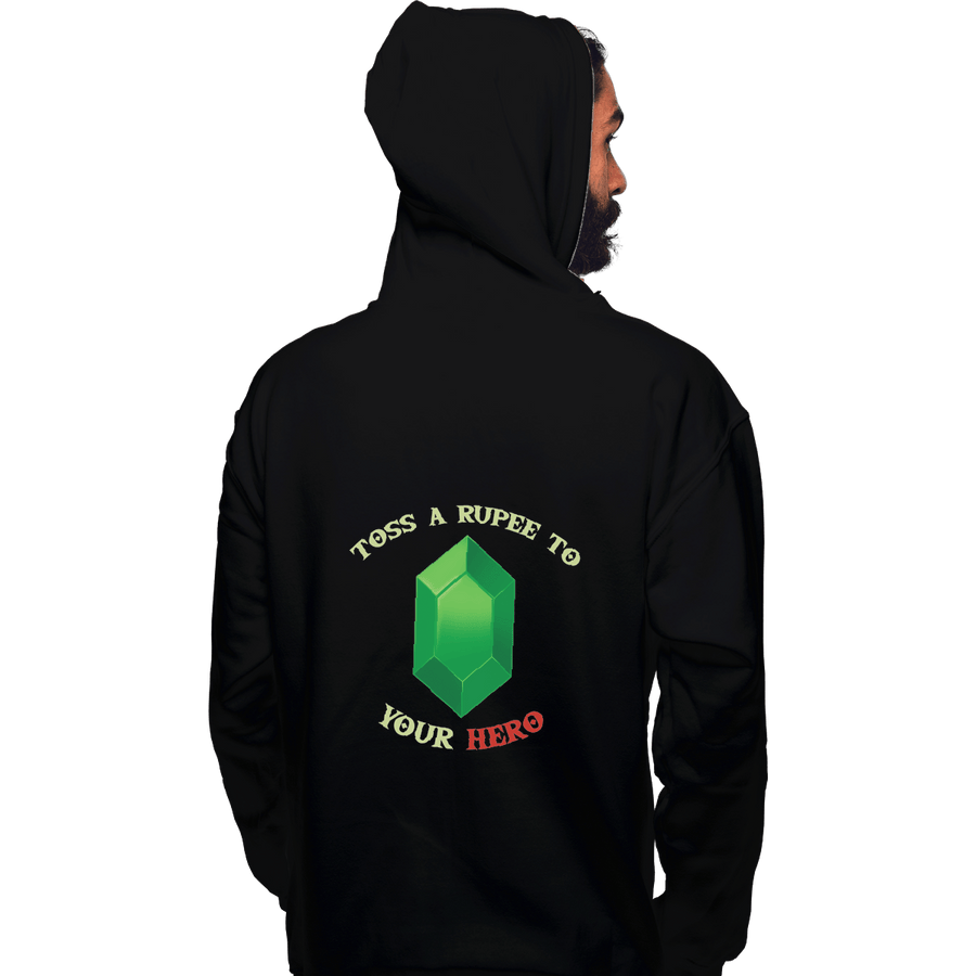 Shirts Zippered Hoodies, Unisex / Small / Black Toss A Rupee To Your Hero