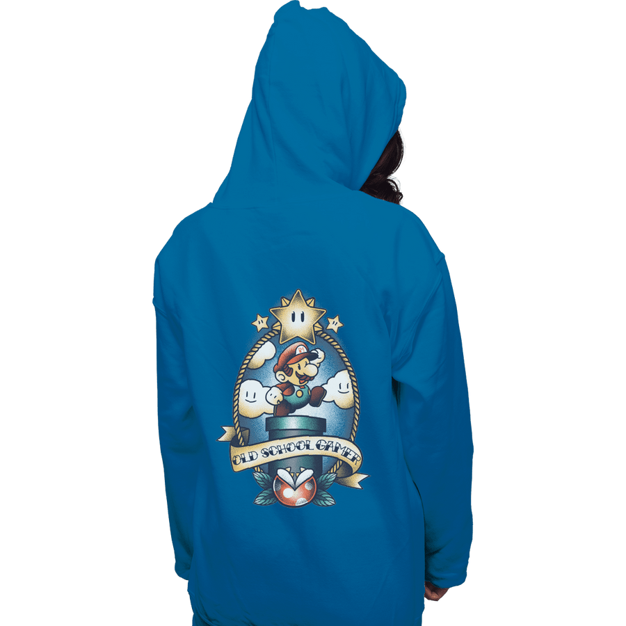Shirts Zippered Hoodies, Unisex / Small / Royal Blue Super Old School Gamer