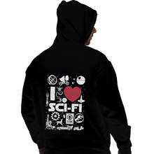 Load image into Gallery viewer, Shirts Zippered Hoodies, Unisex / Small / Black I Love Sci-Fi
