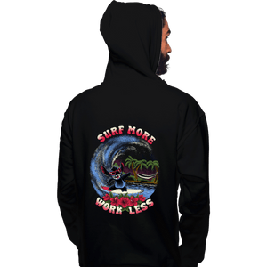 Daily_Deal_Shirts Pullover Hoodies, Unisex / Small / Black Surf More Work Less