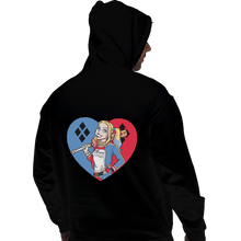 Load image into Gallery viewer, Shirts Pullover Hoodies, Unisex / Small / Black Harlequin Heart
