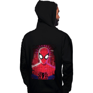 Daily_Deal_Shirts Pullover Hoodies, Unisex / Small / Black Glitch Peter Spider