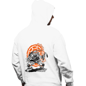 Daily_Deal_Shirts Pullover Hoodies, Unisex / Small / White Michelangelo Sumi-e