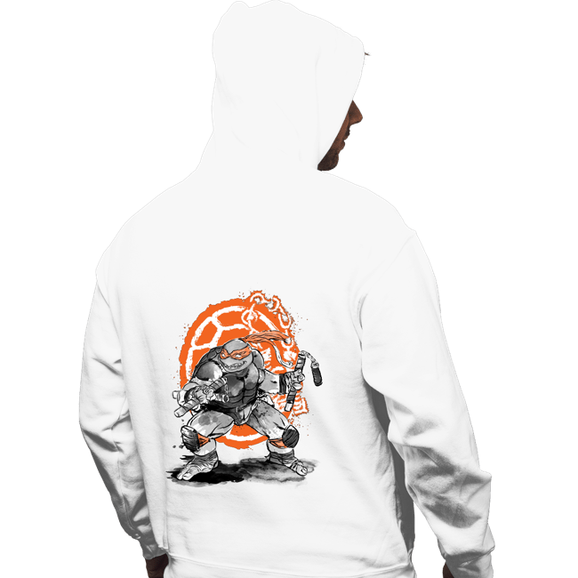 Daily_Deal_Shirts Pullover Hoodies, Unisex / Small / White Michelangelo Sumi-e