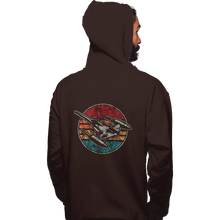 Load image into Gallery viewer, Shirts Pullover Hoodies, Unisex / Small / Dark Chocolate Vintage Starfighter
