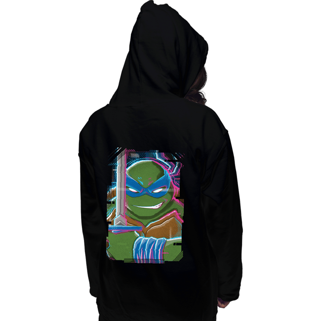 Daily_Deal_Shirts Pullover Hoodies, Unisex / Small / Black Glitch Leonardo