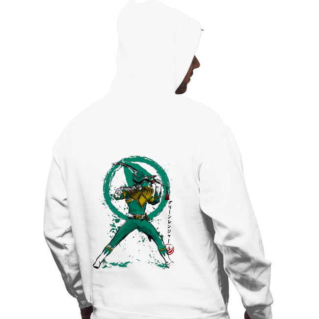 Daily_Deal_Shirts Pullover Hoodies, Unisex / Small / White Green Ranger Sumi-e