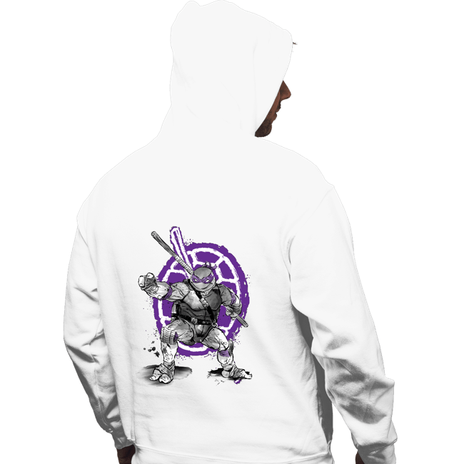 Daily_Deal_Shirts Pullover Hoodies, Unisex / Small / White Donatello Sumi-e