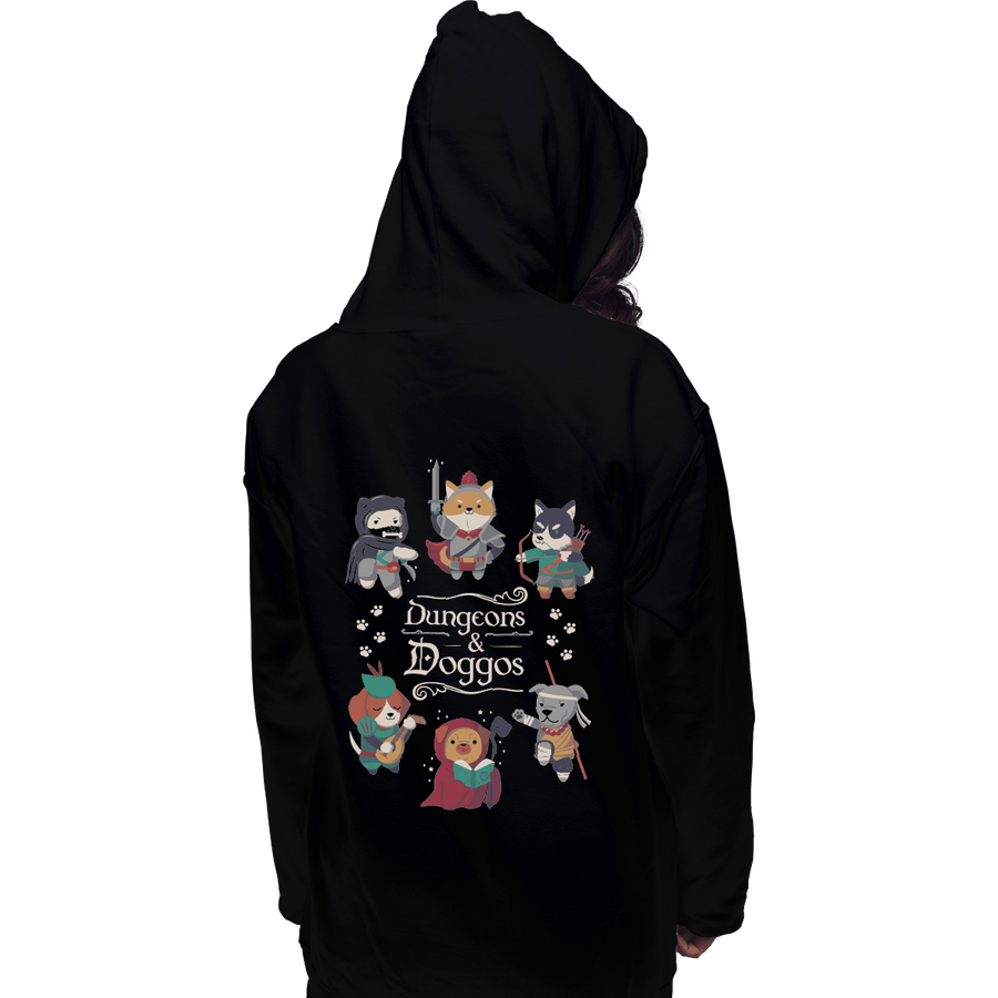 Shirts Zippered Hoodies, Unisex / Small / Black Dungeons & Doggos