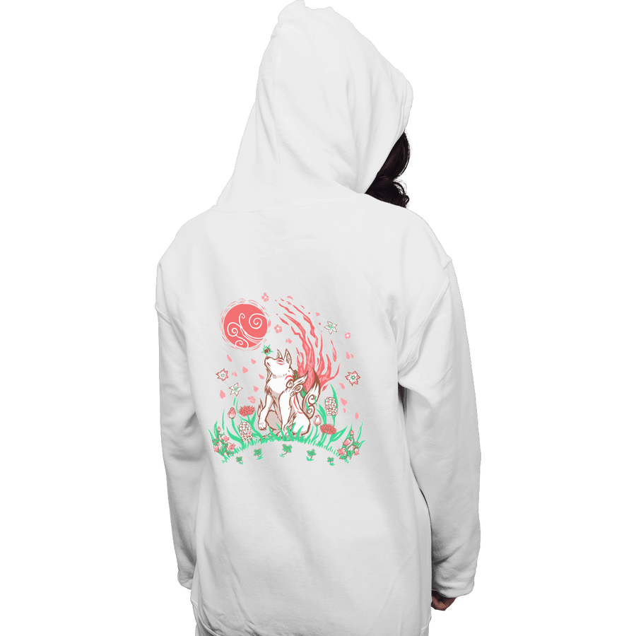 Secret_Shirts Pullover Hoodies, Unisex / Small / White Wolf Blossoming Breeze