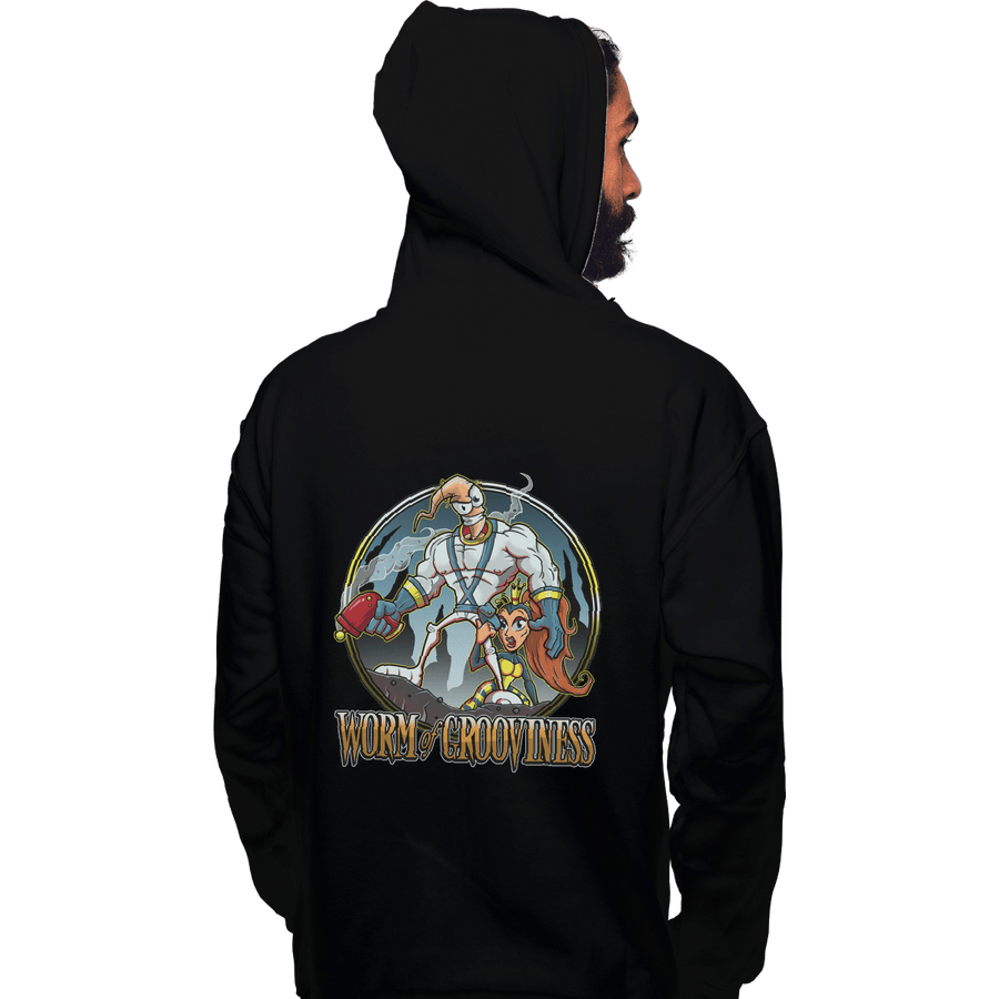 Shirts Pullover Hoodies, Unisex / Small / Black Worm of Grooviness