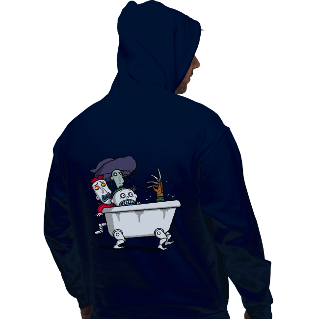 Daily_Deal_Shirts Pullover Hoodies, Unisex / Small / Navy Halloween Bathtub
