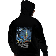 Load image into Gallery viewer, Shirts Pullover Hoodies, Unisex / Small / Black Space Wars
