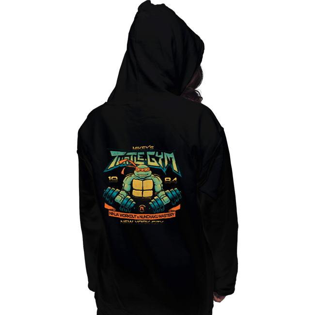 Daily_Deal_Shirts Pullover Hoodies, Unisex / Small / Black Mikey's Turtle Gym