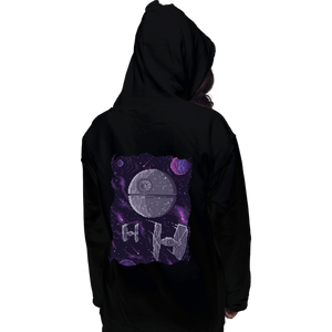 Daily_Deal_Shirts Pullover Hoodies, Unisex / Small / Black Pixel Death Star
