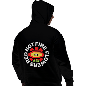 Shirts Pullover Hoodies, Unisex / Small / Black Red Hot Fire Flowers