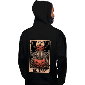 Daily_Deal_Shirts Pullover Hoodies, Unisex / Small / Black Halloween Tarot Treat