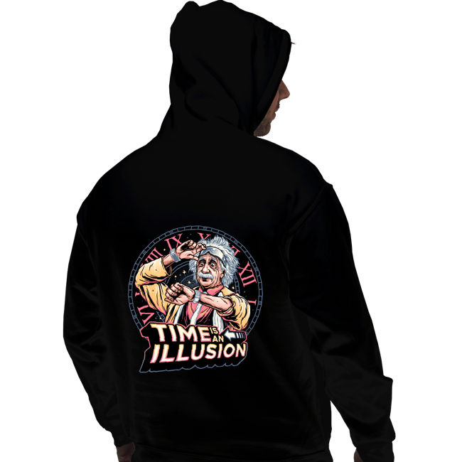 Daily_Deal_Shirts Pullover Hoodies, Unisex / Small / Black Time Is An illusion