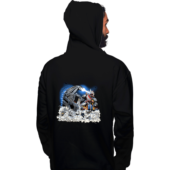 Secret_Shirts Pullover Hoodies, Unisex / Small / Black Godzilla V Megazord