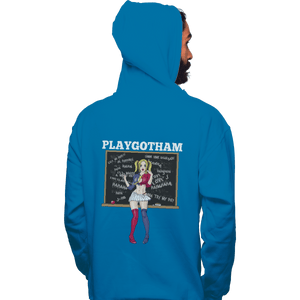Shirts Pullover Hoodies, Unisex / Small / Sapphire Playgotham Harley