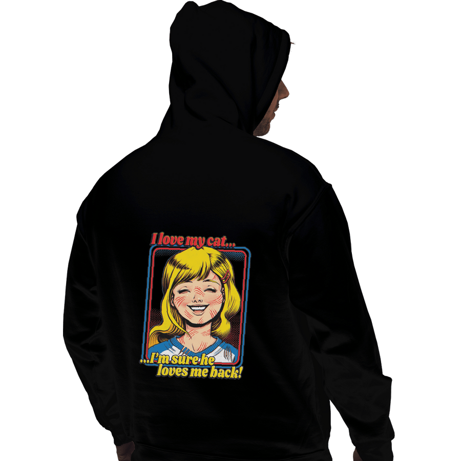 Shirts Pullover Hoodies, Unisex / Small / Black I Love My Cat