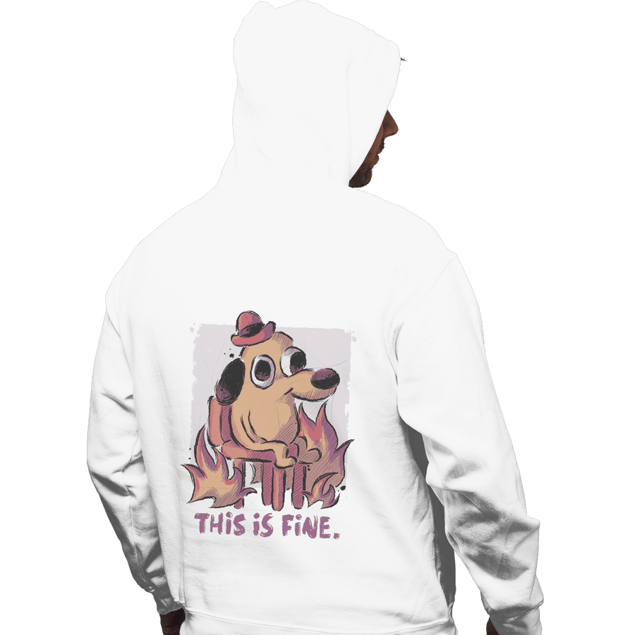 Shirts Pullover Hoodies, Unisex / Small / White This Is Fine