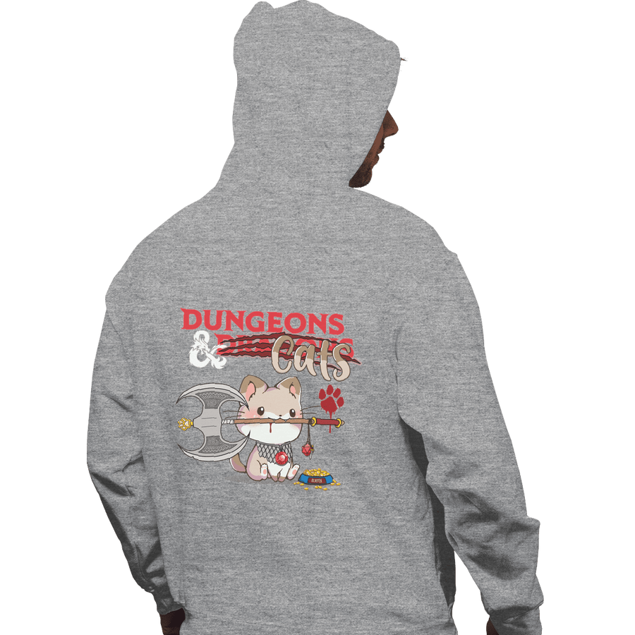 Shirts Pullover Hoodies, Unisex / Small / Sports Grey Dungeons And Cats