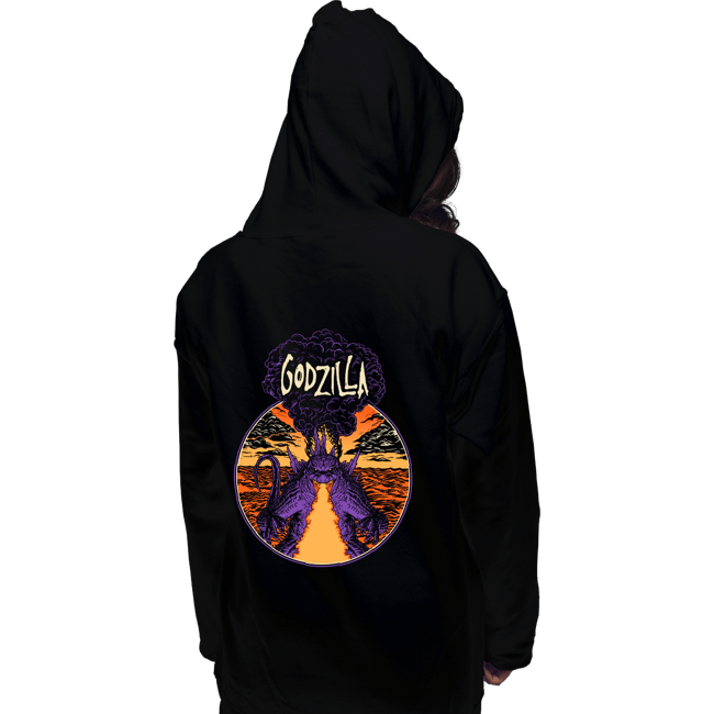 Daily_Deal_Shirts Pullover Hoodies, Unisex / Small / Black Godzilla Metal