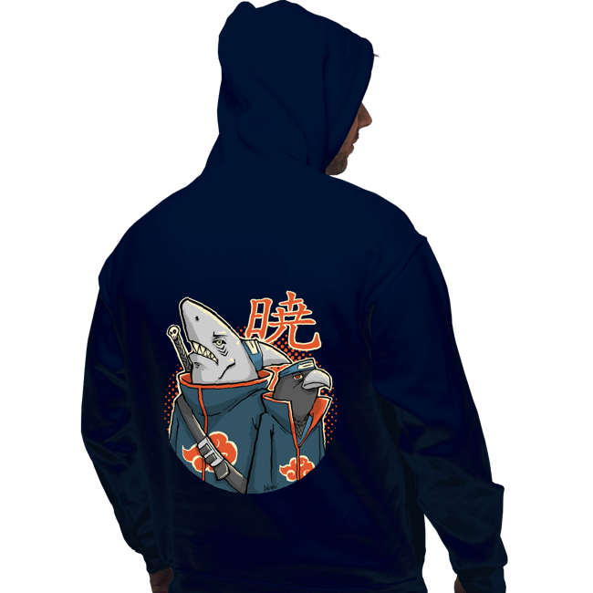 Daily_Deal_Shirts Pullover Hoodies, Unisex / Small / Navy Crow & Shark