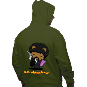 Daily_Deal_Shirts Pullover Hoodies, Unisex / Small / Military Green Kitty Fiction