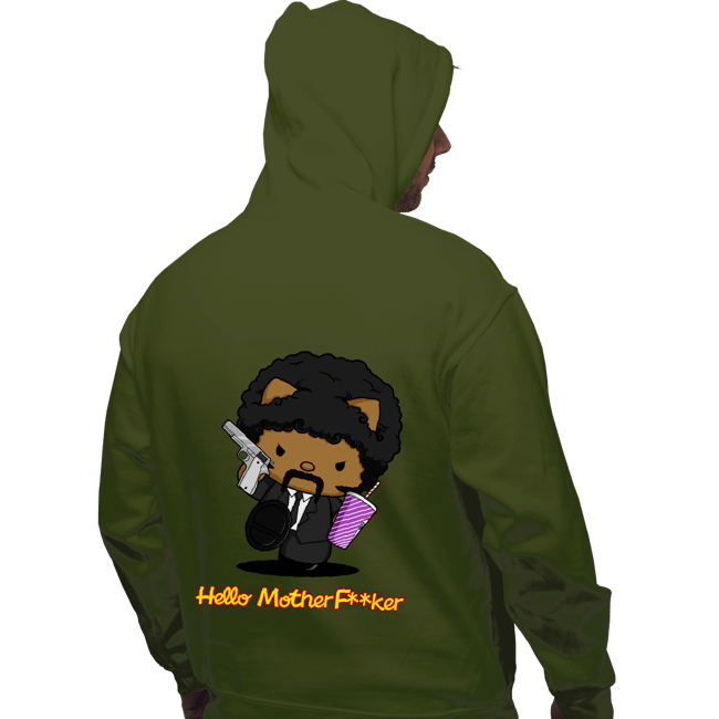 Daily_Deal_Shirts Pullover Hoodies, Unisex / Small / Military Green Kitty Fiction