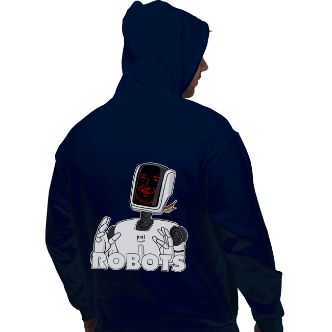 Daily_Deal_Shirts Pullover Hoodies, Unisex / Small / Navy Robots