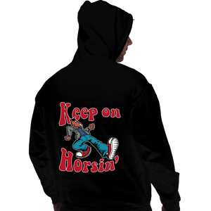 Daily_Deal_Shirts Pullover Hoodies, Unisex / Small / Black Keep On Horsin'