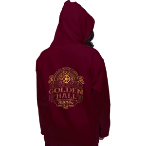 Shirts Pullover Hoodies, Unisex / Small / Maroon Golden Hall Pilsner