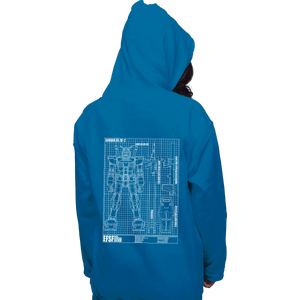 Shirts Zippered Hoodies, Unisex / Small / Royal Blue RX-78-2 Blueprint