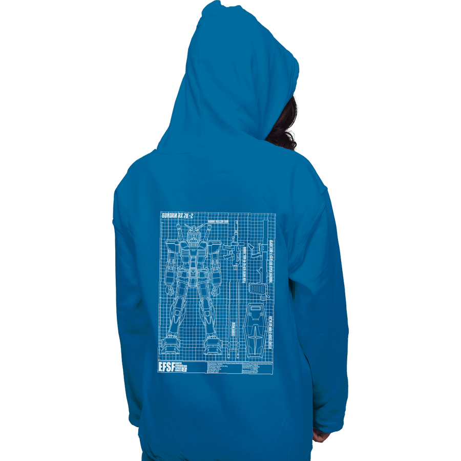 Shirts Zippered Hoodies, Unisex / Small / Royal Blue RX-78-2 Blueprint