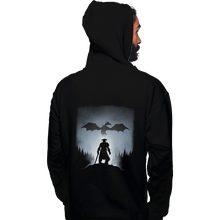 Load image into Gallery viewer, Shirts Zippered Hoodies, Unisex / Small / Black Skyrim Dragon Hunting
