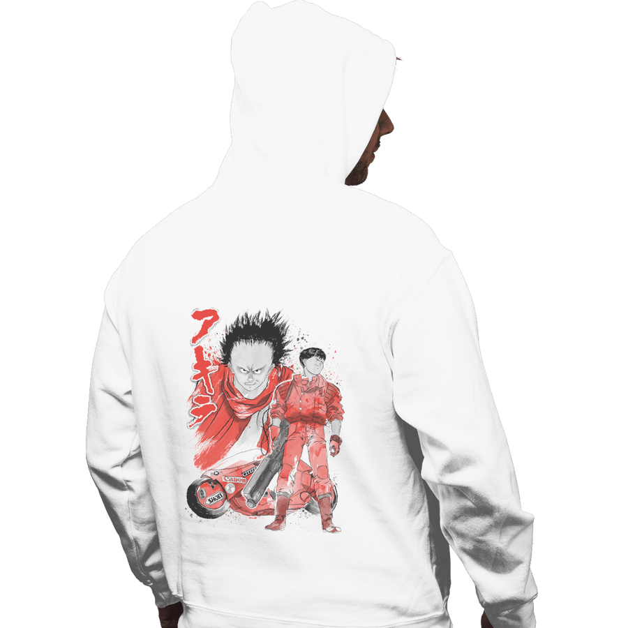 Shirts Zippered Hoodies, Unisex / Small / White Kaneda And Tetsuo Sumi-e