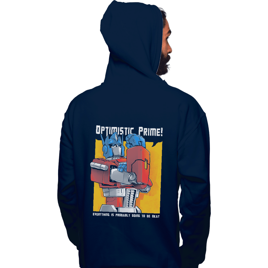 Shirts Pullover Hoodies, Unisex / Small / Navy Optimistic Prime
