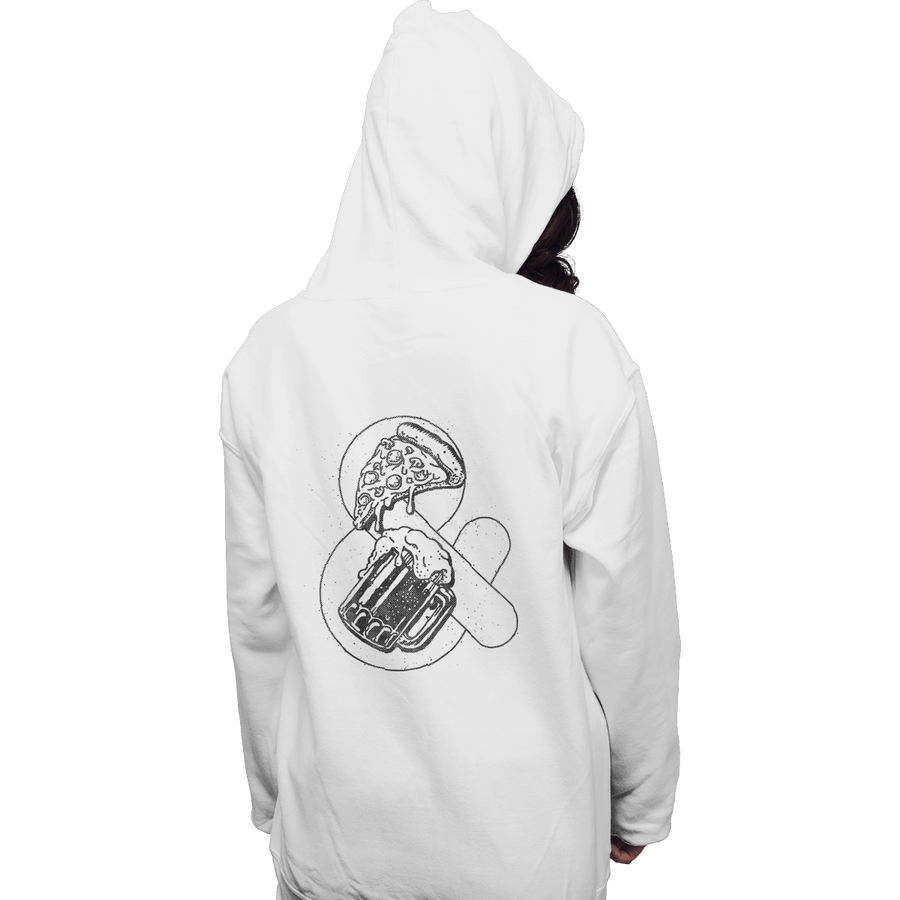 Shirts Pullover Hoodies, Unisex / Small / White Pizza and Beer