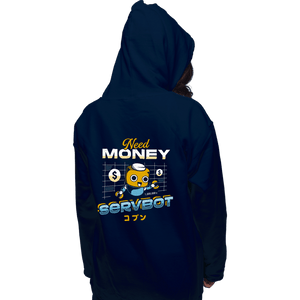 Shirts Pullover Hoodies, Unisex / Small / Navy Servbot and Money