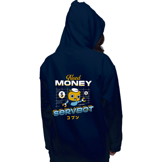 Shirts Pullover Hoodies, Unisex / Small / Navy Servbot and Money