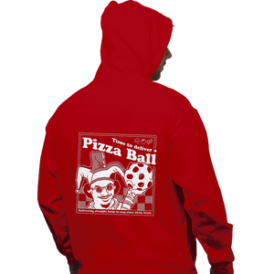 Daily_Deal_Shirts Pullover Hoodies, Unisex / Small / Red Pizza Ball