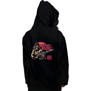 Shirts Zippered Hoodies, Unisex / Small / Black Reading Rambo