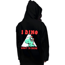 Load image into Gallery viewer, Shirts Pullover Hoodies, Unisex / Small / Black Confused Dino
