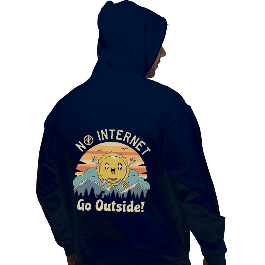 Shirts Pullover Hoodies, Unisex / Small / Navy No Internet! Go Outside!