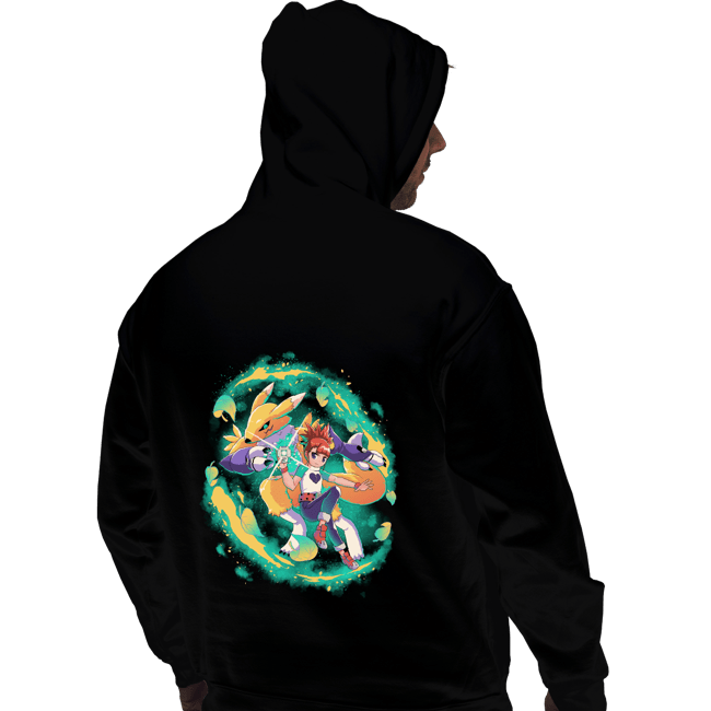 Daily_Deal_Shirts Pullover Hoodies, Unisex / Small / Black Digital Fox
